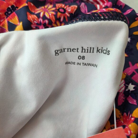 Garnet Hill Girls Size 8 Wave Rider Scrunch Back One Piece Swimsuit Floral NEW - Picture 6 of 8